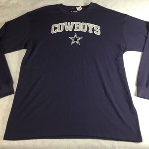 Cowboys Long-Sleeve Crewneck Shirt - Navy big and tall SZ 2XLT